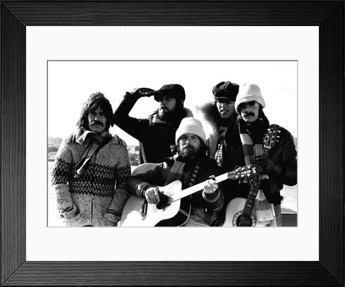Framed Print : Lindisfarne sailed down the Tyne on a musical journey. The group were filming on board a Framed Print : Lindisfarne sailed down the Tyne on a musical journey. The group were filming on board a