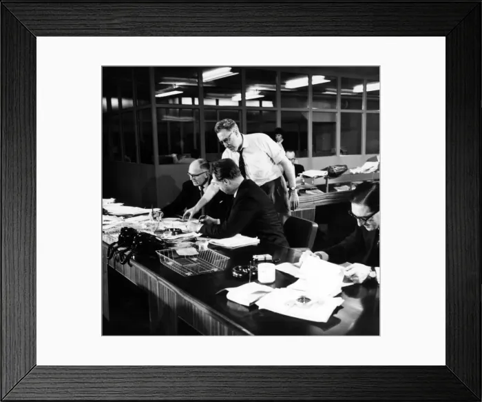Framed Print : Daily Mirror Offices, Holborn, London, 1961. Newsroom Framed Print : Daily Mirror Offices, Holborn, London, 1961. Newsroom