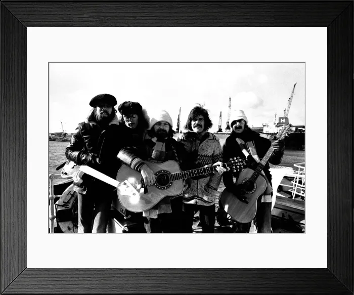 Framed Print : Lindisfarne sailed down the Tyne on a musical journey. The group were filming on board a Framed Print : Lindisfarne sailed down the Tyne on a musical journey. The group were filming on board a