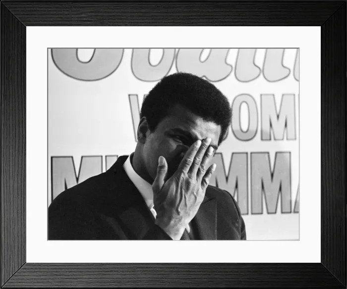 Framed Print : Muhammad Ali visits the co-op and Birmingham New Street railway station during his Framed Print : Muhammad Ali visits the co-op and Birmingham New Street railway station during his