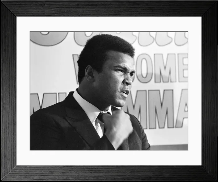 Framed Print : Muhammad Ali visits the co-op and Birmingham New Street railway station during his Framed Print : Muhammad Ali visits the co-op and Birmingham New Street railway station during his