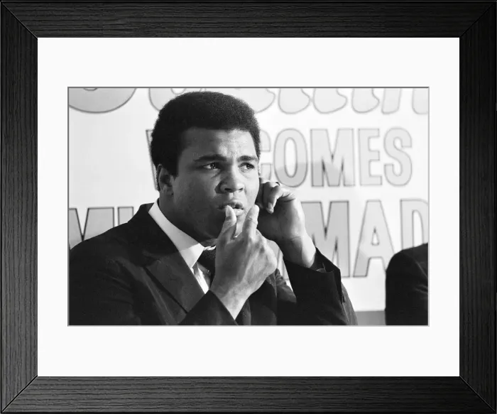 Framed Print : Muhammad Ali visits the co-op and Birmingham New Street railway station during his