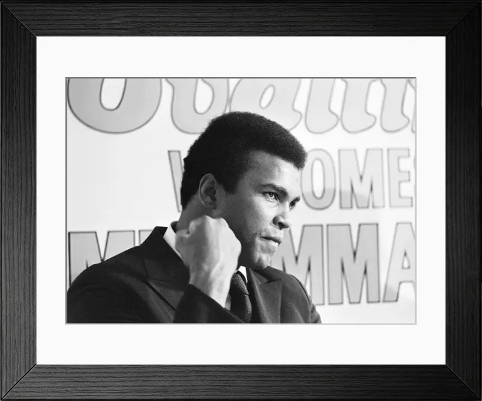 Framed Print : Muhammad Ali visits the co-op and Birmingham New Street railway station during his Framed Print : Muhammad Ali visits the co-op and Birmingham New Street railway station during his