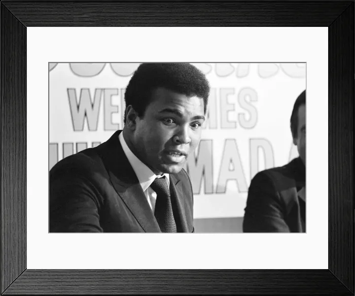 Framed Print : Muhammad Ali visits the co-op and Birmingham New Street railway station during his Framed Print : Muhammad Ali visits the co-op and Birmingham New Street railway station during his