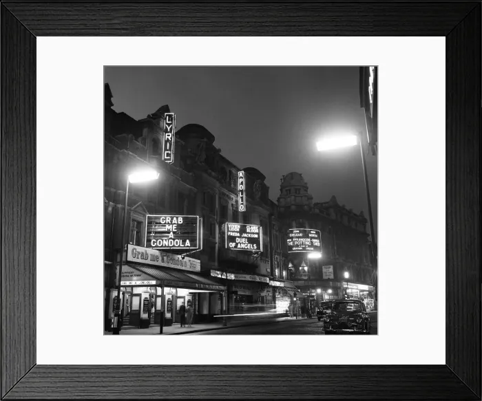 Framed Print : View looking down Shaftsbury Avenue in Londons West End showing the Lyric Framed Print : View looking down Shaftsbury Avenue in Londons West End showing the Lyric