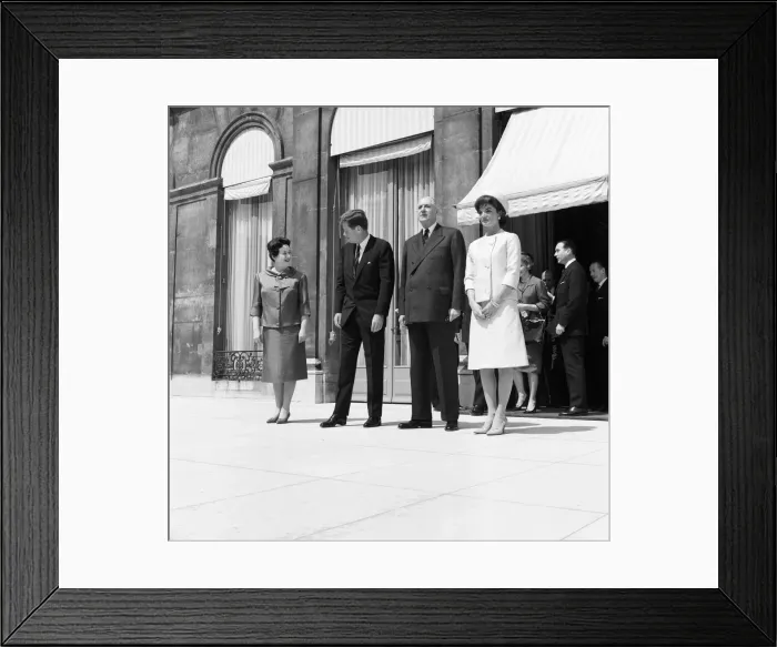 Framed Print : The de Gaulles & The Kennedys during the American President
