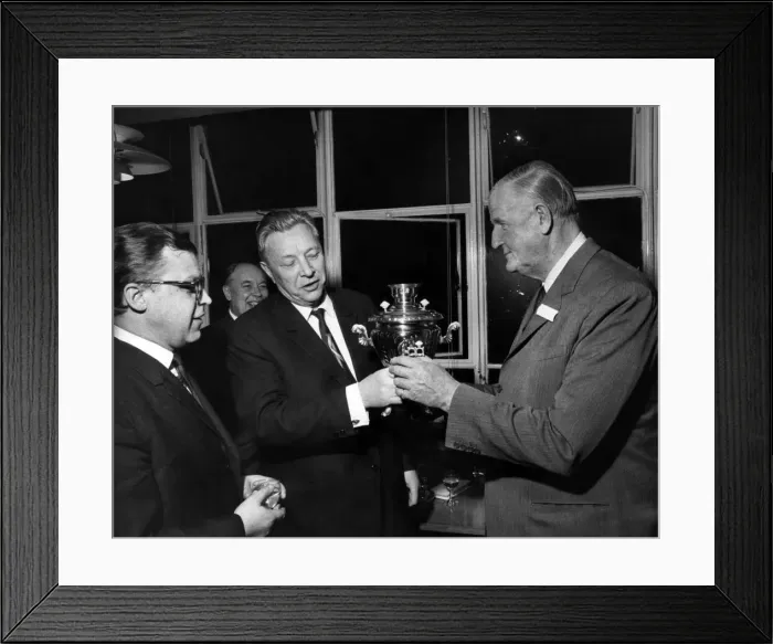 Framed Print : Visiting dignitary, Mr Burkov (centre), Head of Novosti Agency Framed Print : Visiting dignitary, Mr Burkov (centre), Head of Novosti Agency