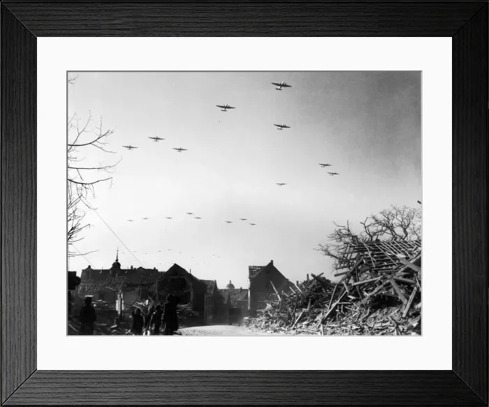 Framed Print : Douglas C47 Dakotas of No. 46 Group fly in formation over Wavre, Belgium Framed Print : Douglas C47 Dakotas of No. 46 Group fly in formation over Wavre, Belgium