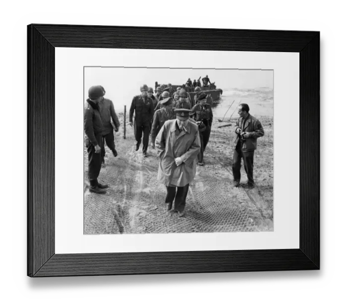 Framed Print : British Prime Minister Winston Churchill and Field Marshall Bernard Montgomery cross