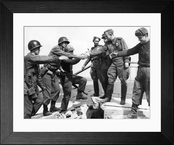 Framed Print : WW2 - April 1945. Troops from the US First Army who were advancing in to Germany Framed Print : WW2 - April 1945. Troops from the US First Army who were advancing in to Germany