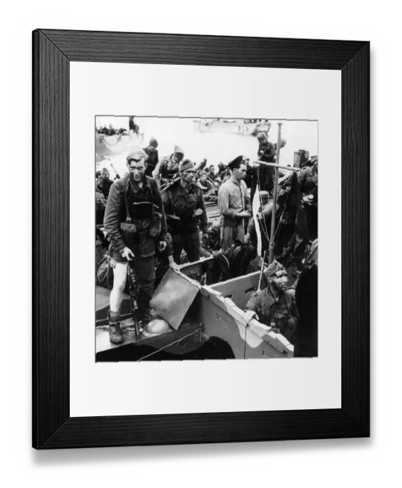 Framed Print : WW2 - British tanks landed in the Dieppe area of France on August 19 1942 in the biggest