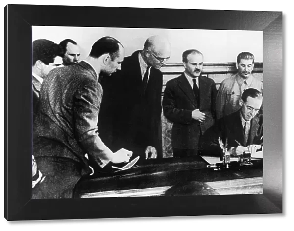 The signing of the pact of mutual assistance between the governments of USSR