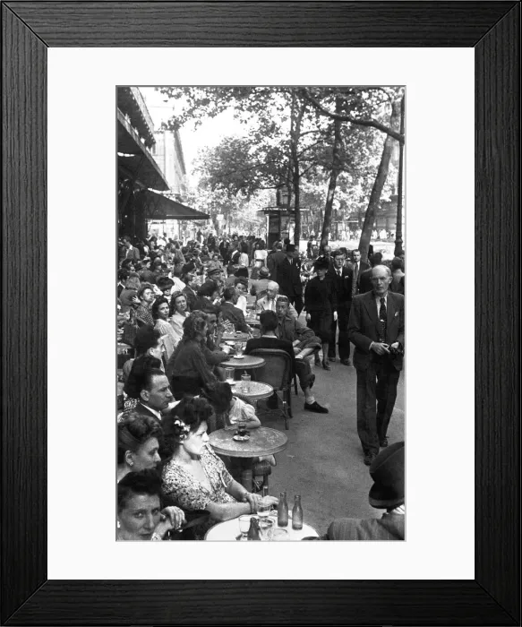 Framed Print : Cafe De La Parx in Paris as the French capital gets back to normal following Framed Print : Cafe De La Parx in Paris as the French capital gets back to normal following