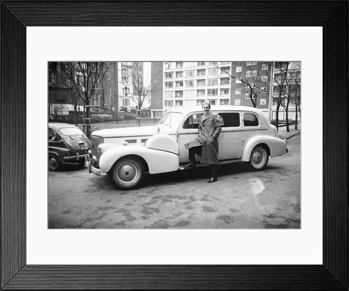 Framed Print : Rupert Lycett Green seen here with his vintage Cadillac. 15th February 1968 Framed Print : Rupert Lycett Green seen here with his vintage Cadillac. 15th February 1968