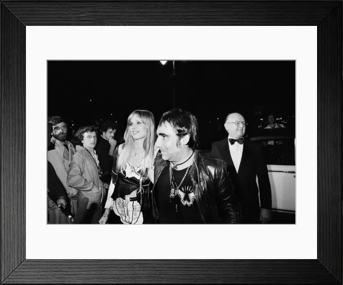 Framed Print : Keith Moon, drummer of the British rock group The Who, attending the the premier of Framed Print : Keith Moon, drummer of the British rock group The Who, attending the the premier of