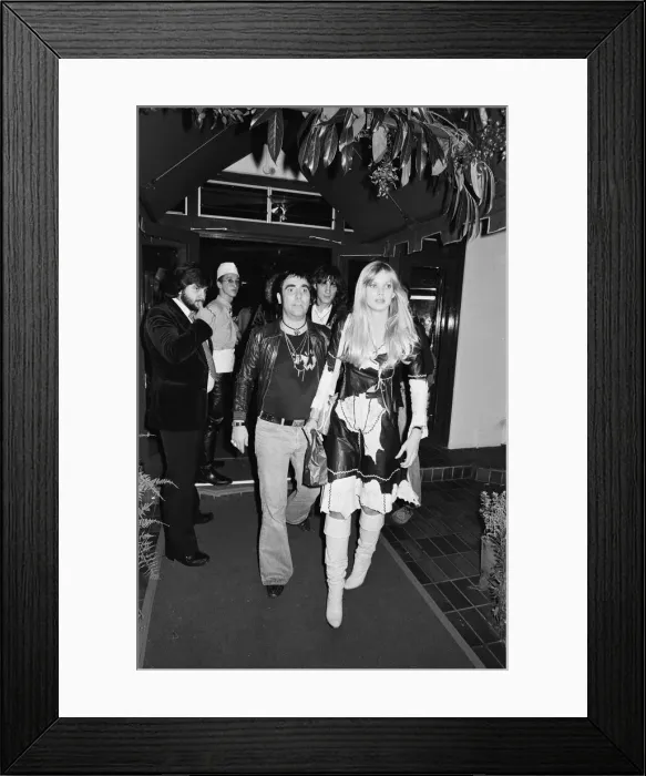 Framed Print : Keith Moon, drummer of the British rock group The Who, attending the the premier of