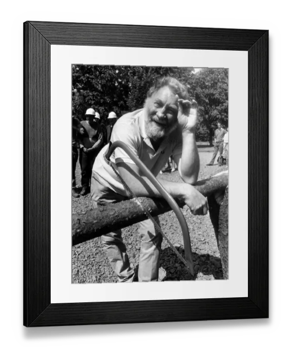 Framed Print : TV conservationist David Bellamy took a firm hand in the opening of a new picnic spot Framed Print : TV conservationist David Bellamy took a firm hand in the opening of a new picnic spot