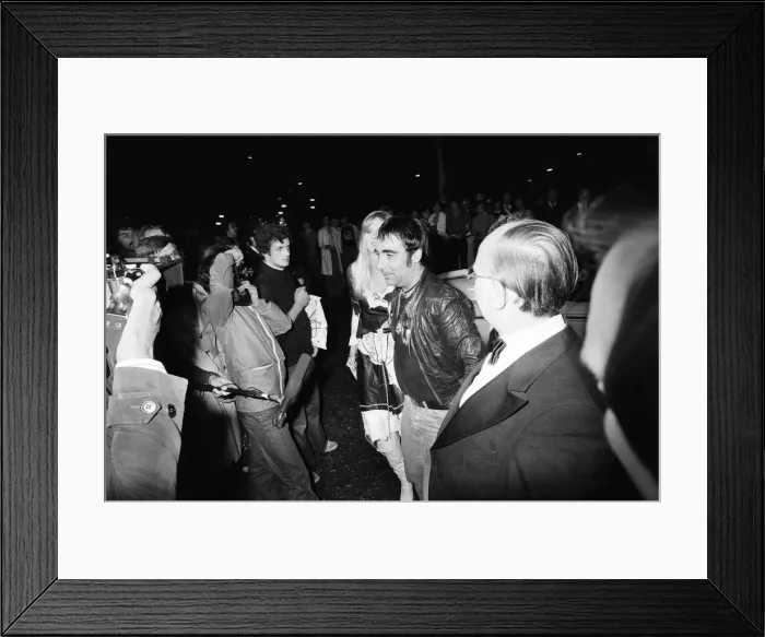 Framed Print : Keith Moon, drummer of the British rock group The Who, attending the the premier of Framed Print : Keith Moon, drummer of the British rock group The Who, attending the the premier of
