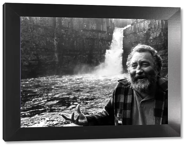 Dr David Bellamy pictured at High Force waterfall, in Teeside on 7th December 1979