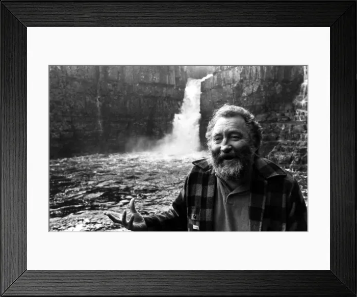 Framed Print : Dr David Bellamy pictured at High Force waterfall, in Teeside on 7th December 1979