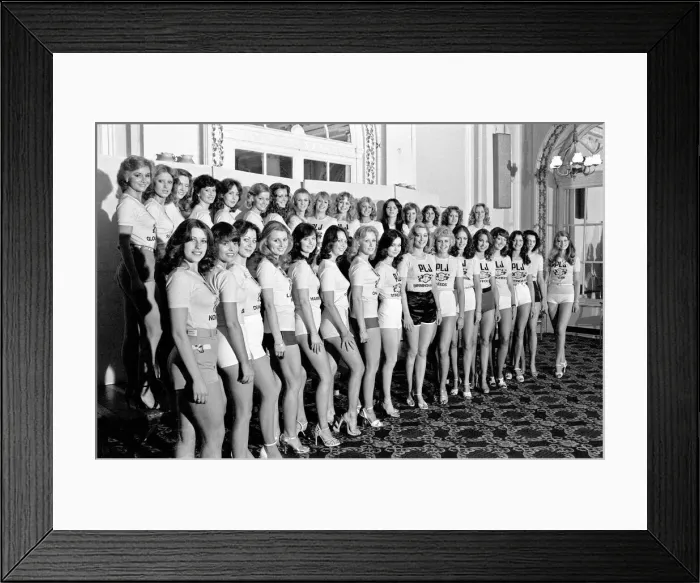 Framed Print : The Miss England 1978, featuring Patricia Morgan (front row 10th from left Framed Print : The Miss England 1978, featuring Patricia Morgan (front row 10th from left