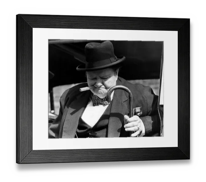 Framed Print : Mrs Doris McKay who impersonated Sir Winston Churchill. A picture from a Framed Print : Mrs Doris McKay who impersonated Sir Winston Churchill. A picture from a