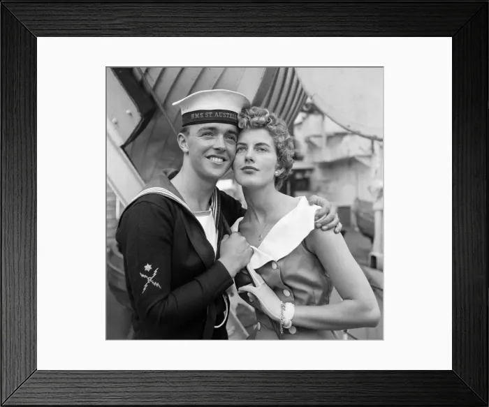 Framed Print : Love and Romance on board the Frigate HMS St Austell, who arrived at Her Majesty Framed Print : Love and Romance on board the Frigate HMS St Austell, who arrived at Her Majesty