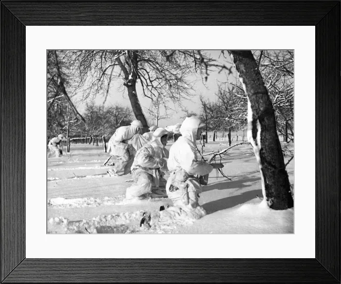 Framed Print : WW2 The White Patrol January 1945 British Recce Party in Germany very much on the alert Framed Print : WW2 The White Patrol January 1945 British Recce Party in Germany very much on the alert