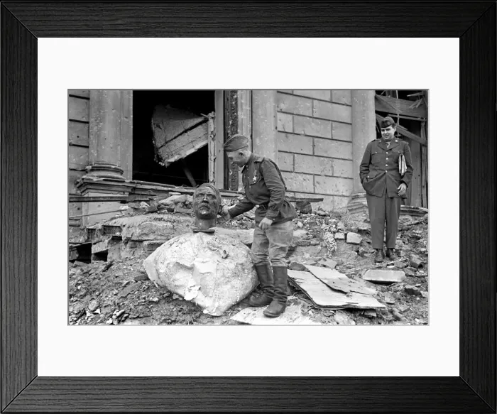 Framed Print : Scenes at the Reichstag in Berlin showing a Russian soldier of the Red Army Framed Print : Scenes at the Reichstag in Berlin showing a Russian soldier of the Red Army