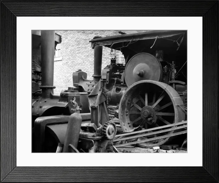 Framed Print : Some old steam rollers lying in wait to be renovated on 4th February 1961