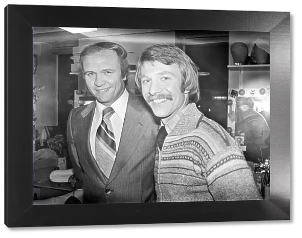 West Bromwich Albion manager Ron Atkinson and David Mills, a new signing
