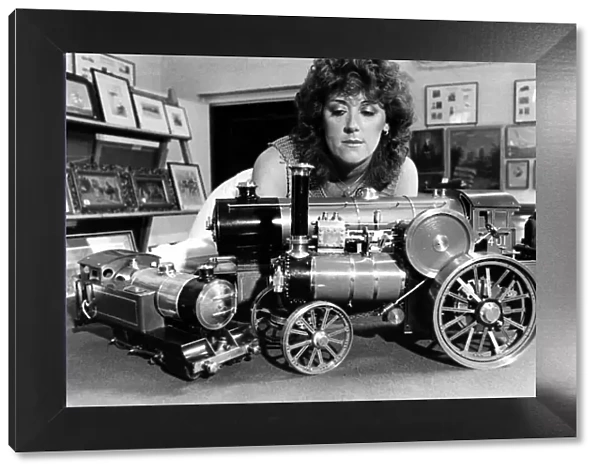 Auctioneers receptionist Janice Coulthard admires some of the model steam