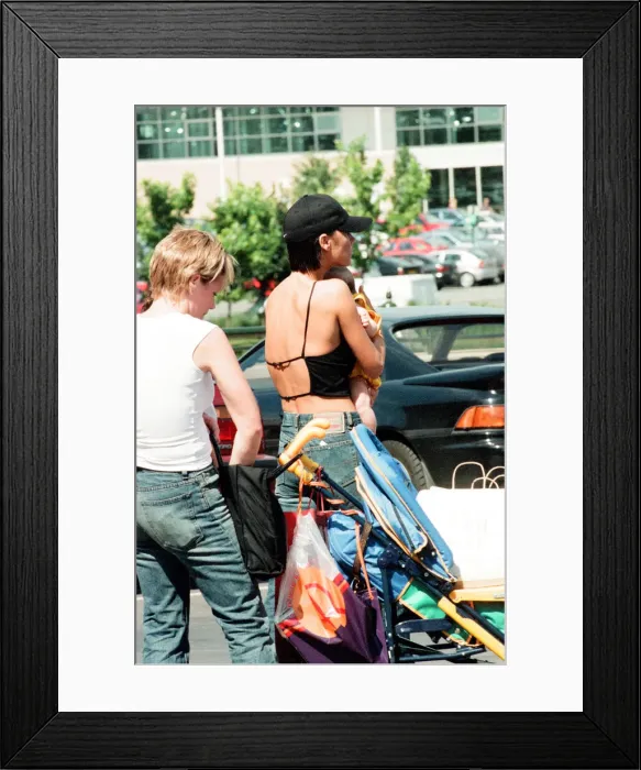 Framed Print : Victoria Beckham and baby son, Brooklyn Beckham, pictured out during shopping trip Framed Print : Victoria Beckham and baby son, Brooklyn Beckham, pictured out during shopping trip