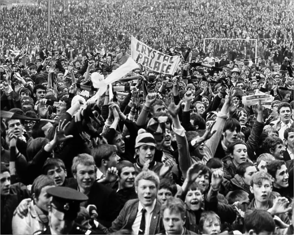 Crystal Palace fans celebrate their promotion to the First Division for the first time