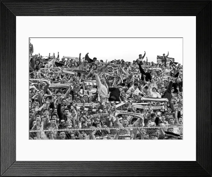 Framed Print : Boro fans get in the mood for Division One after victory at Barnsley left them one step Framed Print : Boro fans get in the mood for Division One after victory at Barnsley left them one step