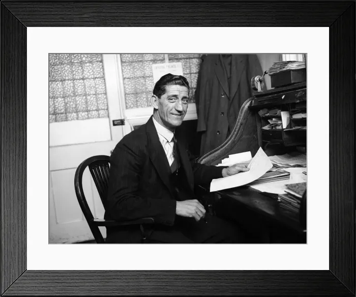 Framed Print : New Crystal Palace manager Ronnie Rooke in his office. 2nd May 1949