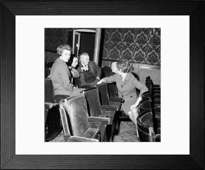 Framed Print : A group of people, including Jack Gelber and Peter Daubeny