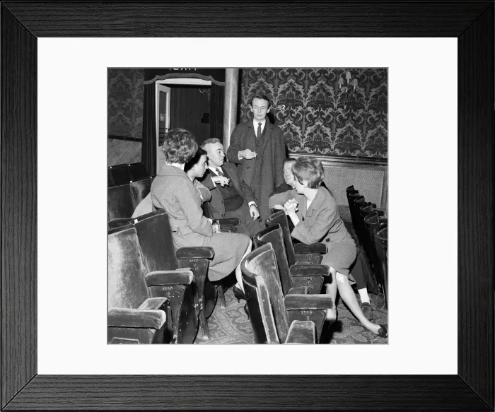 Framed Print : A group of people, including Jack Gelber and Peter Daubeny
