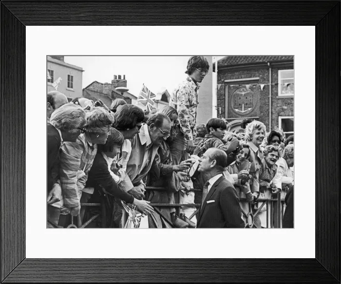 Framed Print : Prince Philip The Duke of Edinburgh talking to members of President Carters