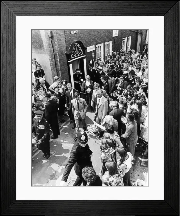 Framed Print : Prince Charles is greeted by large crowds after visiting Captain Cook