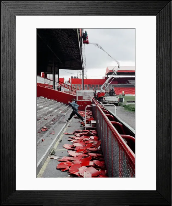 Framed Print : The old clock and stands at Ayresome Park, the home of Middlesbrough F Framed Print : The old clock and stands at Ayresome Park, the home of Middlesbrough F