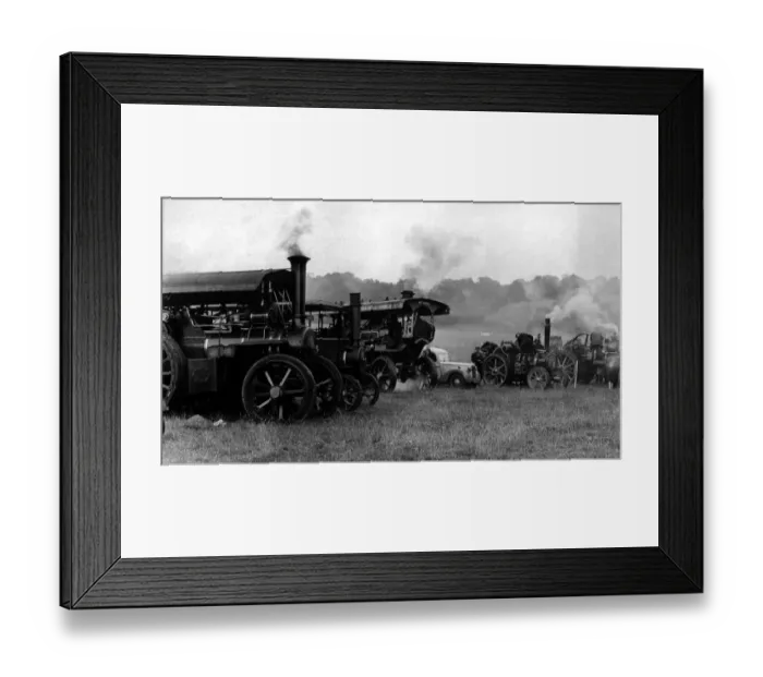 Framed Print : These veteran traction engines were waiting with steam up to race at the rally at Lambton