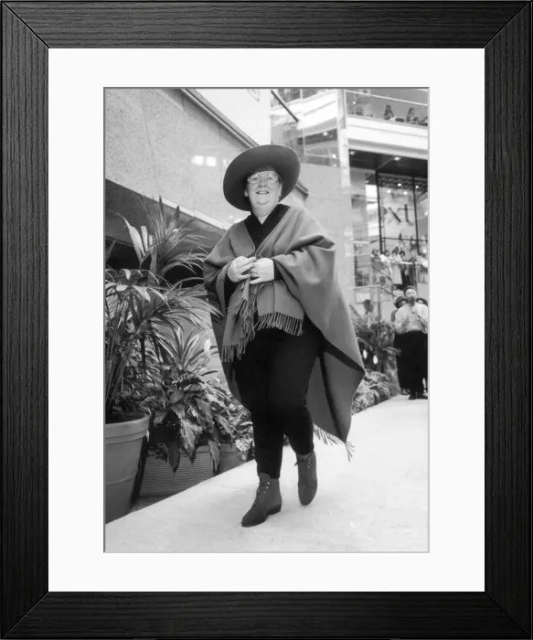 Framed Print : Clothes Show, housewife Rena Harling on the catwalk at The Pavilions shopping centre Framed Print : Clothes Show, housewife Rena Harling on the catwalk at The Pavilions shopping centre