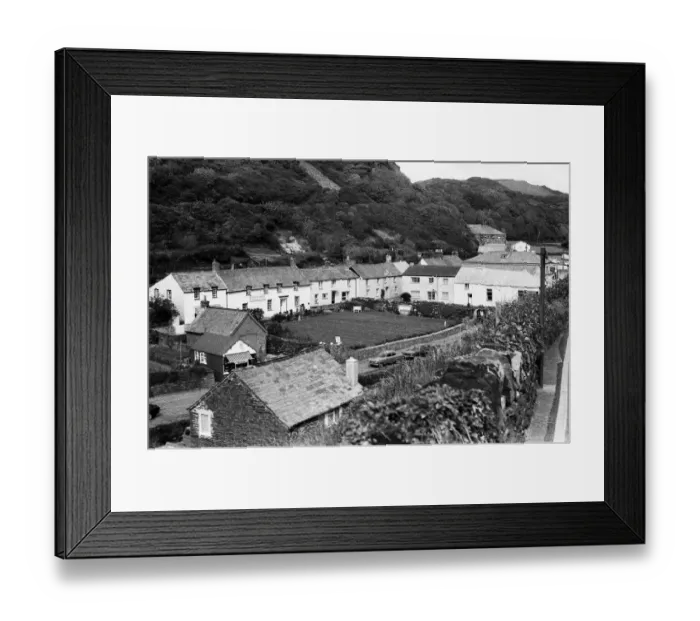 Framed Print : Cottages in Boscastle. Boscastle is a village and fishing port on the north coast of