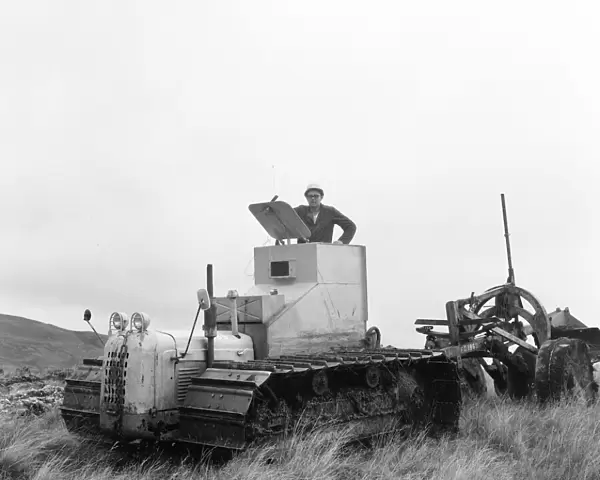 Armoured Tractor, ploughing fields littered with shells and bombs, 31st August 1967