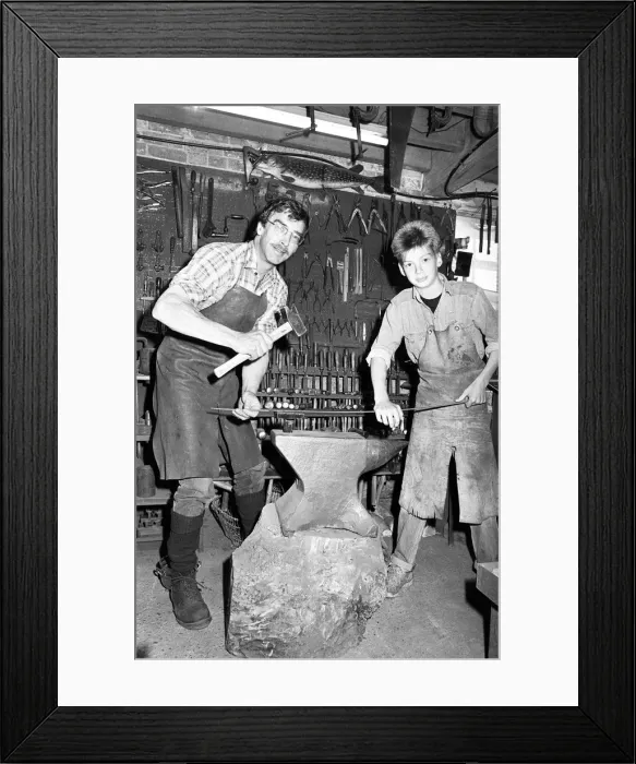 Framed Print : John Garland-Taylor and his son James at the Hatton Craft centre in Warwickshire Framed Print : John Garland-Taylor and his son James at the Hatton Craft centre in Warwickshire