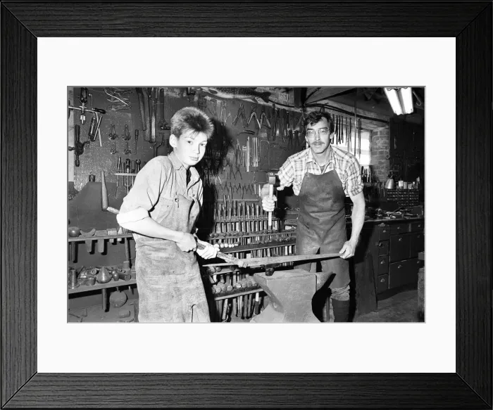 Framed Print : John Garland-Taylor and his son James at the Hatton Craft centre in Warwickshire Framed Print : John Garland-Taylor and his son James at the Hatton Craft centre in Warwickshire