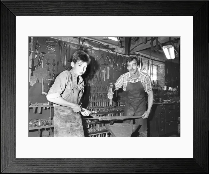 Framed Print : John Garland-Taylor and his son James at the Hatton Craft centre in Warwickshire Framed Print : John Garland-Taylor and his son James at the Hatton Craft centre in Warwickshire