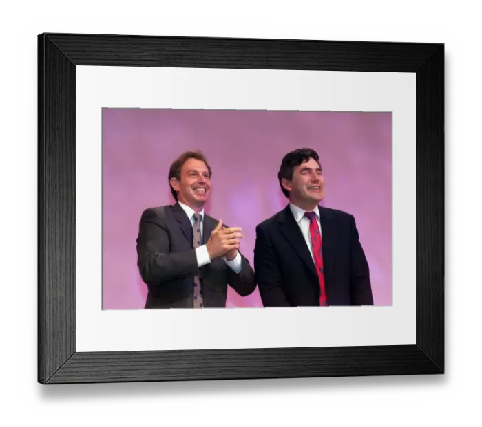 Framed Print : TONY BLAIR APPLAUDS GORDON BROWN SEP 1999 AFTER HIS SPEECH AT THE LABOUR PARTY