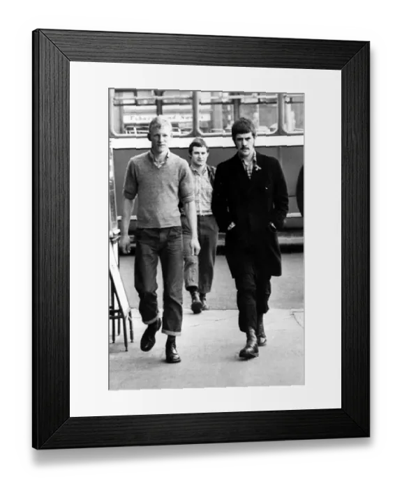 Framed Print : A group of skinheads walking through the bus station at Newcastle on 8th June 1972